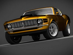 American Classic Muscle Car 1970 3D Model
