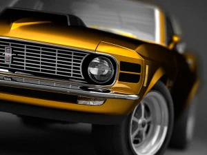 American Classic Muscle Car 1970 3D Model