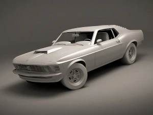 American Classic Muscle Car 1970 3D Model