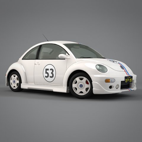 volkswagen new beetle herbie 3D Model .c4d .max .obj .3ds .fbx .stl .blend 