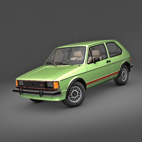 volkswagen rabbit gti 1984 3D Модель .c4d .max .obj .3ds .fbx .stl .blend 