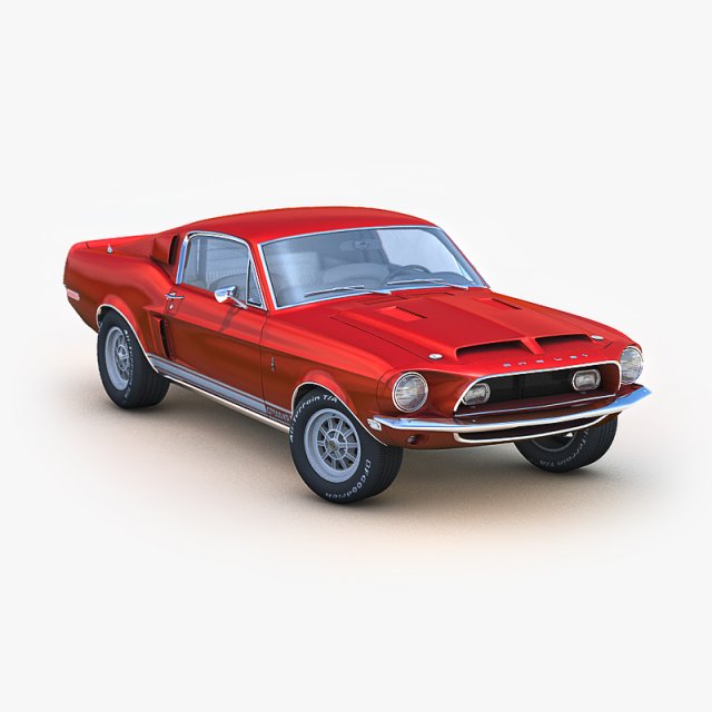 American Muscle Car 1968 3D Model .c4d .max .obj .3ds .fbx .stl .blend 