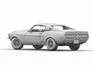 American Muscle Car 1968 3D Model