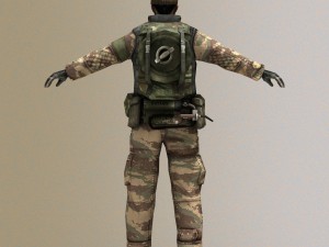 Middle Eastern Fighter or Arab Soldier 3Dモデル