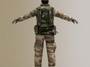 Middle Eastern Fighter or Arab Soldier 3D Model