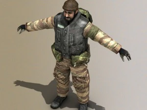 Middle Eastern Fighter or Arab Soldier 3D Model