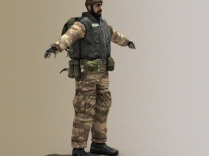 Middle Eastern Fighter or Arab Soldier 3Dモデル