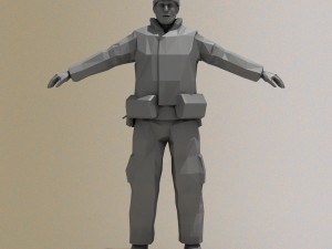 Middle Eastern Fighter or Arab Soldier 3Dモデル