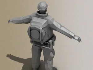 Middle Eastern Fighter or Arab Soldier 3D Model