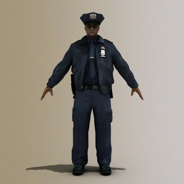 police officer 3D Model .c4d .max .obj .3ds .fbx .stl .blend
