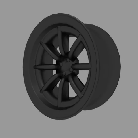 car wheel 8 spoke 3D Model .c4d .max .obj .3ds .fbx .stl .blend
