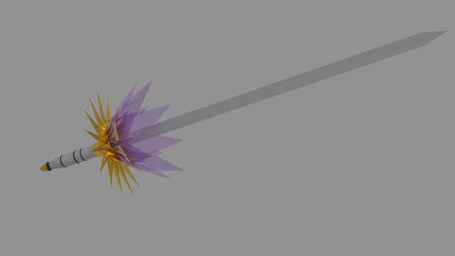 glass fantasy sword 3D 模型 .c4d .max .obj .3ds .fbx .stl .blend 