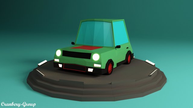 cartoon car vr - ar - low-poly 3D Модель .c4d .max .obj .3ds .fbx .stl .blend 