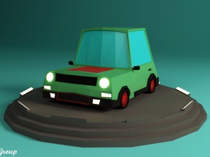 cartoon car vr - ar - low-poly 3D-Modell