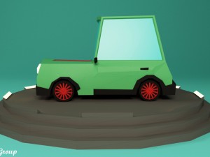 cartoon car vr - ar - low-poly 3D Модель