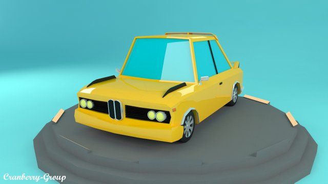 racing cartoon car vr - ar - low-poly 3D Model .c4d .max .obj .3ds .fbx .stl .blend