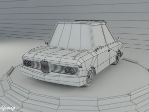 racing cartoon car vr - ar - low-poly 3D Model