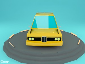 racing cartoon car vr - ar - low-poly 3D Model