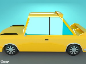 racing cartoon car vr - ar - low-poly 3D Model