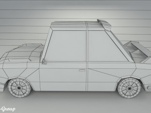 racing cartoon car vr - ar - low-poly 3D Model