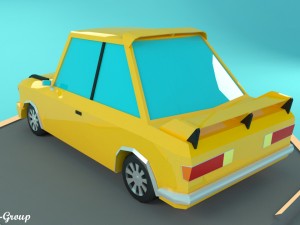 racing cartoon car vr - ar - low-poly 3D Model