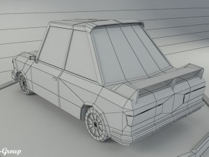 racing cartoon car vr - ar - low-poly 3D Model