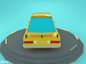racing cartoon car vr - ar - low-poly 3D Model