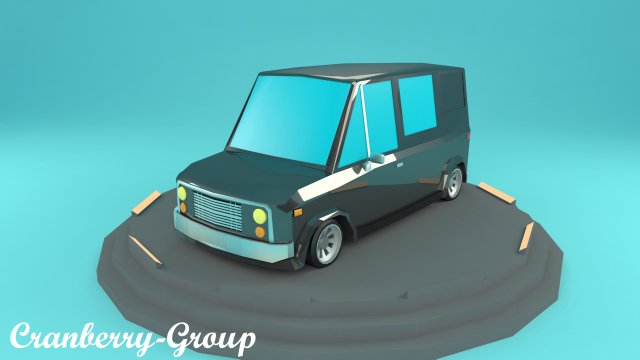 cartoon van vr - ar - low-poly Modelo 3D .c4d .max .obj .3ds .fbx .stl .blend 