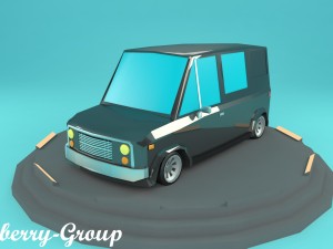 cartoon van vr - ar - low-poly 3D-Modell