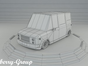 cartoon van vr - ar - low-poly Modelo 3D