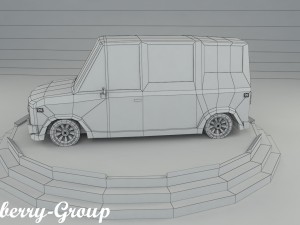 cartoon van vr - ar - low-poly Modelo 3D