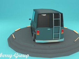 cartoon van vr - ar - low-poly Modelo 3D
