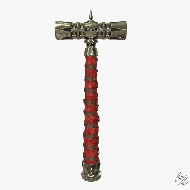 battle hammer 3D Model .c4d .max .obj .3ds .fbx .stl .blend 