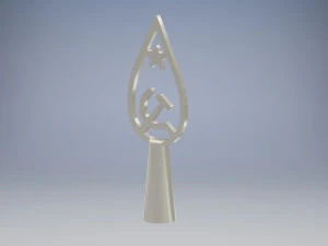 소련 빈티지 플래그 팁 3D 프린트 모델