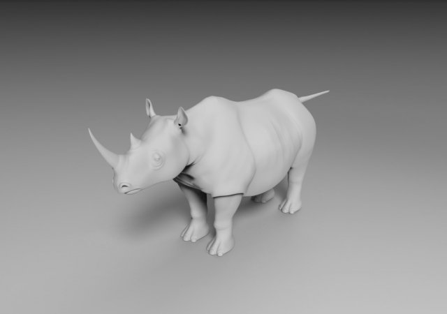 rhinoceros 3D Model .c4d .max .obj .3ds .fbx .stl .blend 