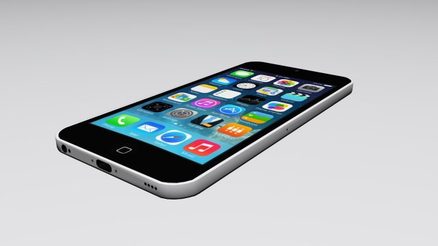 apple iphone 5c white 3D Model .c4d .max .obj .3ds .fbx .stl .blend 