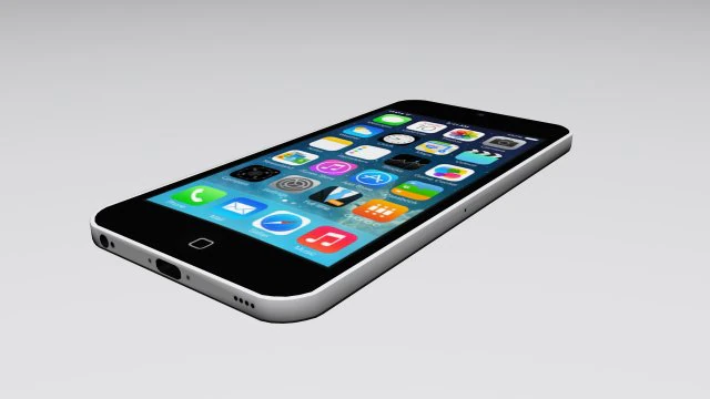 apple iphone 5c white 3D Model .c4d .max .obj .3ds .fbx .stl .blend