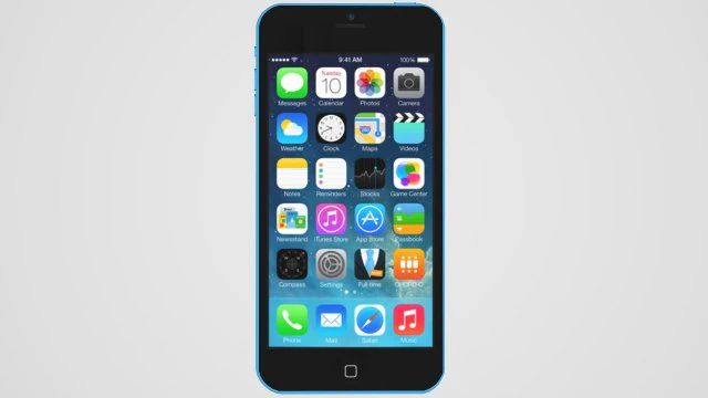 苹果 iphone 5c 蓝色 3D 模型 .c4d .max .obj .3ds .fbx .stl .blend 