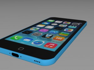 apple iphone 5c blue 3D Model