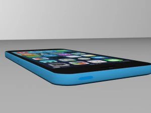 苹果 iphone 5c 蓝色 3D 模型