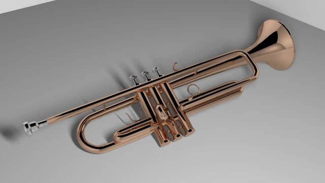 rose gold trumpet 3D Model .c4d .max .obj .3ds .fbx .stl .blend