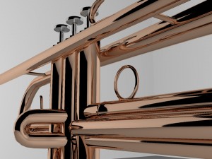 rose gold trumpet Modelo 3D