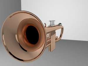 rose gold trumpet 3D Model