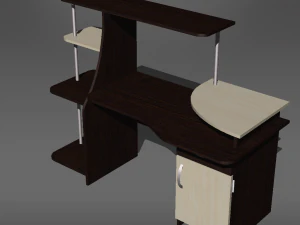 computer table black and white 3D Model