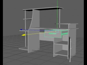 computer table black and white 3D Model