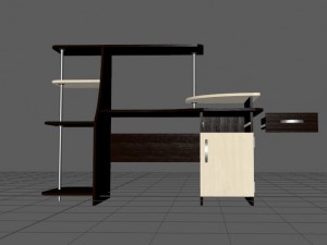 computer table black and white 3D Модель