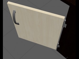 computer table black and white 3D Модель