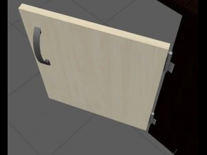 computer table black and white 3D Model