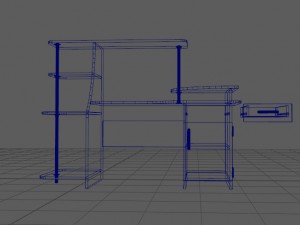computer table black and white 3D Модель