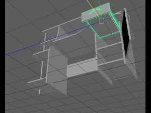 computer table black and white 3D Model
